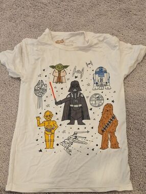Little Sleepies White Star Wars Play Collection Tee - Tan Print